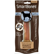 SmartBones Large Peanut Butter Chews 7"Dog Treats 大型潔齒骨(花生醬味) 1 pack X4